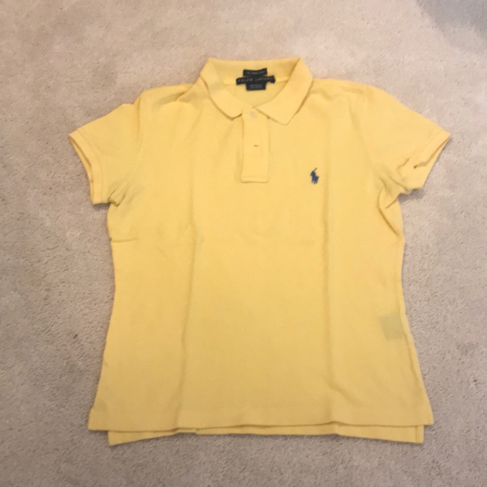 Yellow slim fitting polo T-shirt